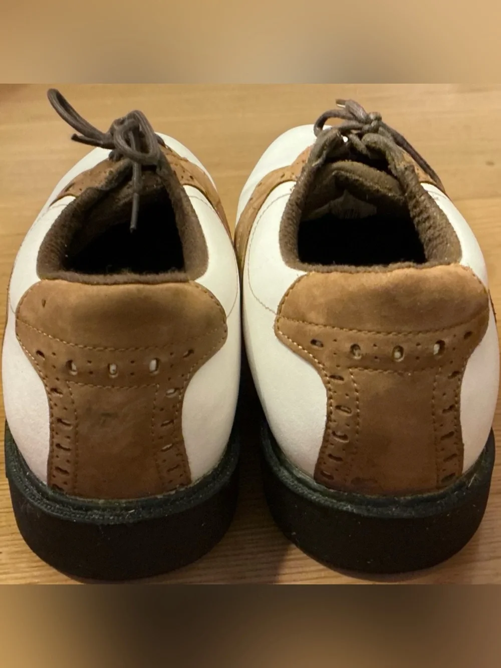 Dunlop Vintage White & Brown Saddle Golf Shoes